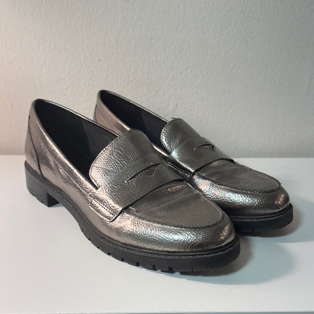 Nine West Silver Loafers